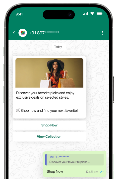 Bulk WhatsApp campaign on a phone