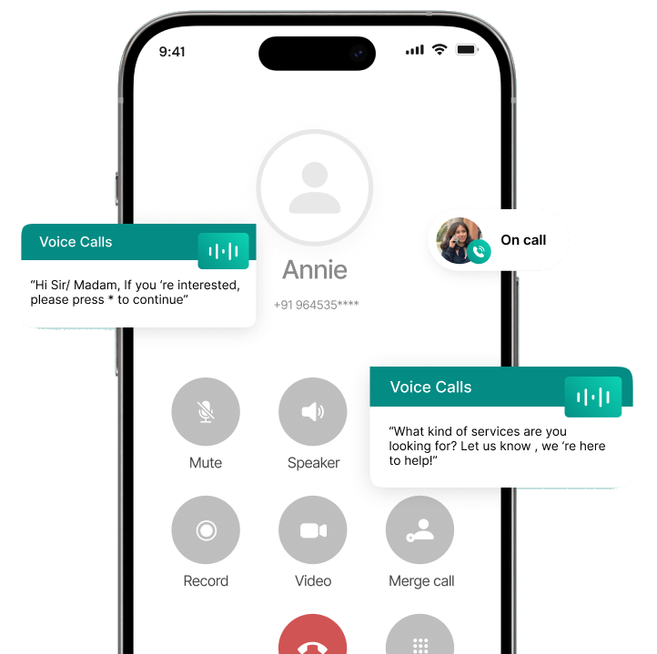 Voice call screen with promotional and transactional voice messages
